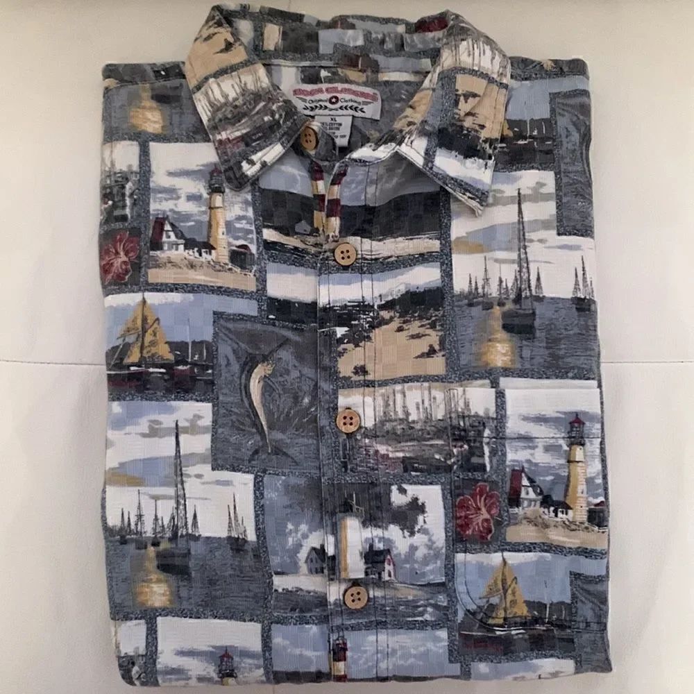 Boca Classics Short Sleeve Bottoms Down Men’s Shirt Size XL
